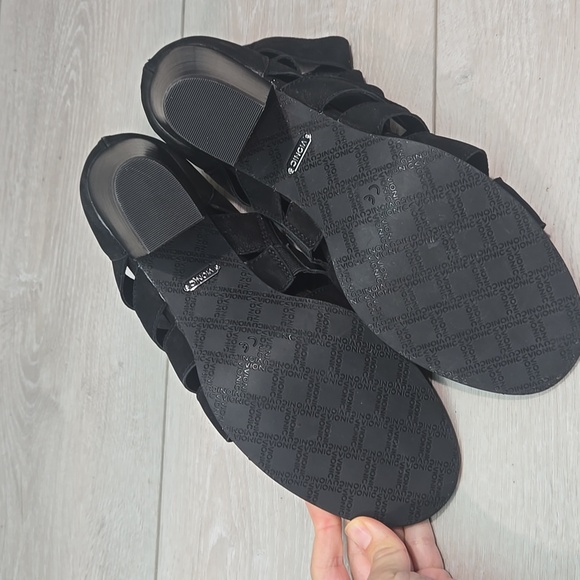 Vionic Women Harlow Black Suede Ankle Boots Open Toe Strappy Shoes Sz 10 - Picture 10 of 11